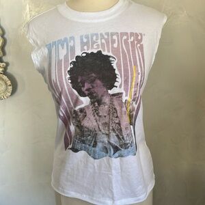 Jimi Hendrix Graphic White Tank Top